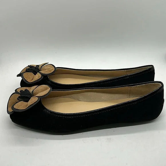 Kate Spade New York Black/Tan Suede Flower Ballet Flats Shoes **Size 6.5** 🌸🌸 - Picture 4 of 6